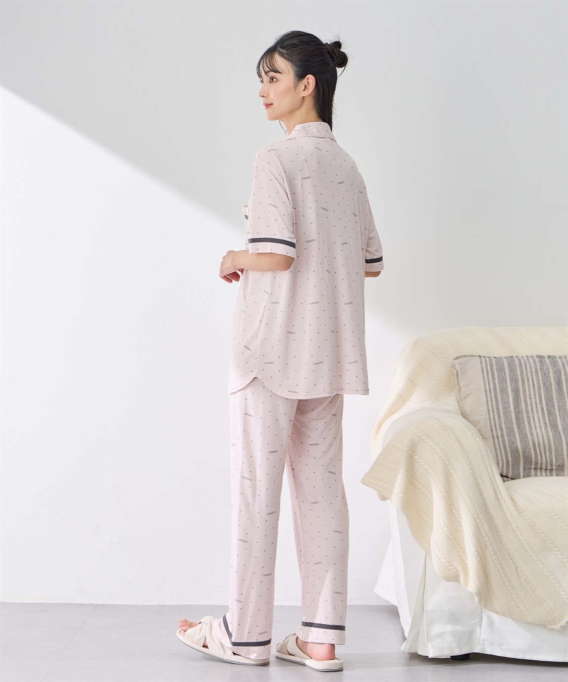 Rosemadame 【接触冷感】ドット柄パジャマ(産前・産後対応 マタニティ＆授乳服 ルームウェア 上下セット)_sub_9