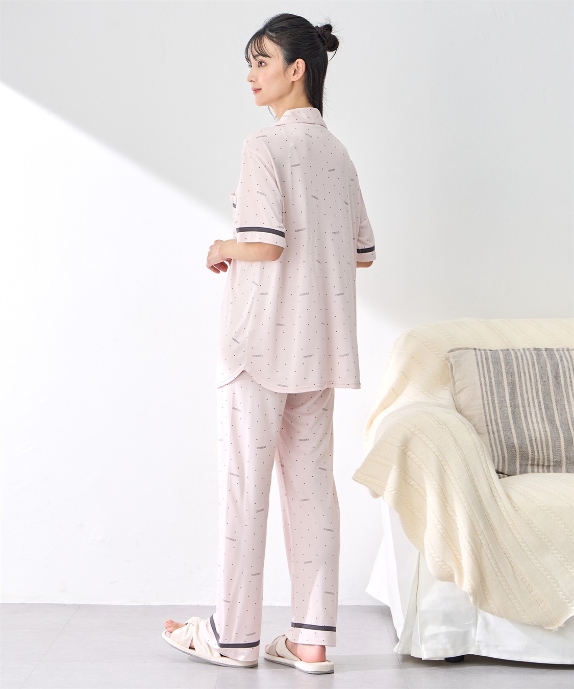 Rosemadame 【接触冷感】ドット柄パジャマ(産前・産後対応 マタニティ＆授乳服 ルームウェア 上下セット)_sub_19