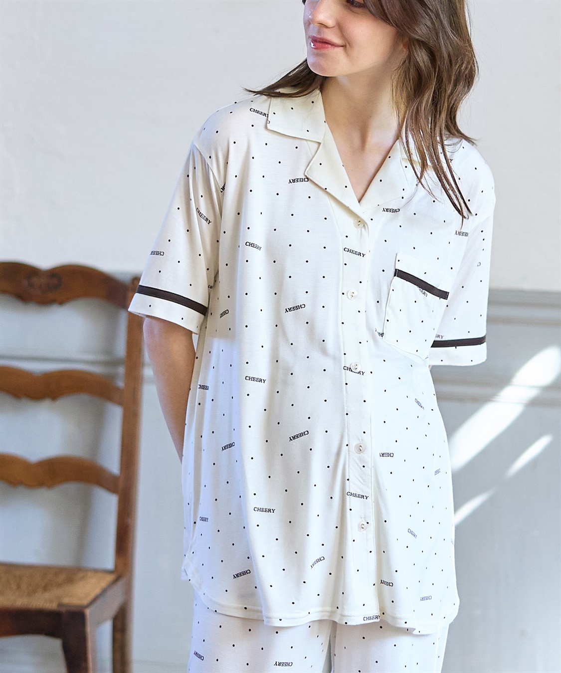 Rosemadame 【接触冷感】ドット柄パジャマ(産前・産後対応 マタニティ＆授乳服 ルームウェア 上下セット)_sub_20