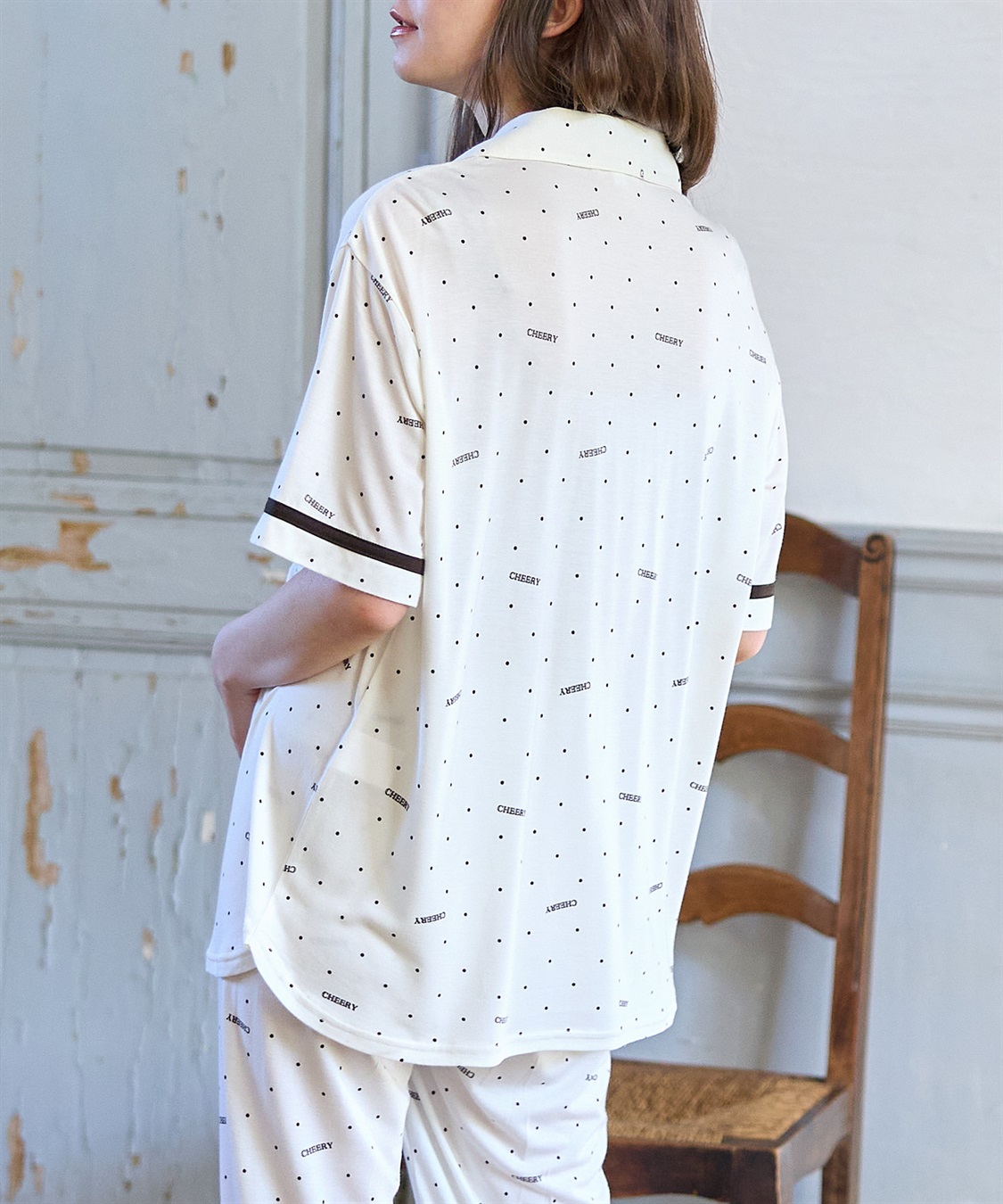 Rosemadame 【接触冷感】ドット柄パジャマ(産前・産後対応 マタニティ＆授乳服 ルームウェア 上下セット)_sub_21