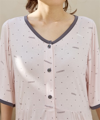 Rosemadame 【接触冷感】ドット柄ネグリジェ/ ワンピースパジャマ(産前・産後対応 マタニティ＆授乳服 ルームウェア)_subthumb_11