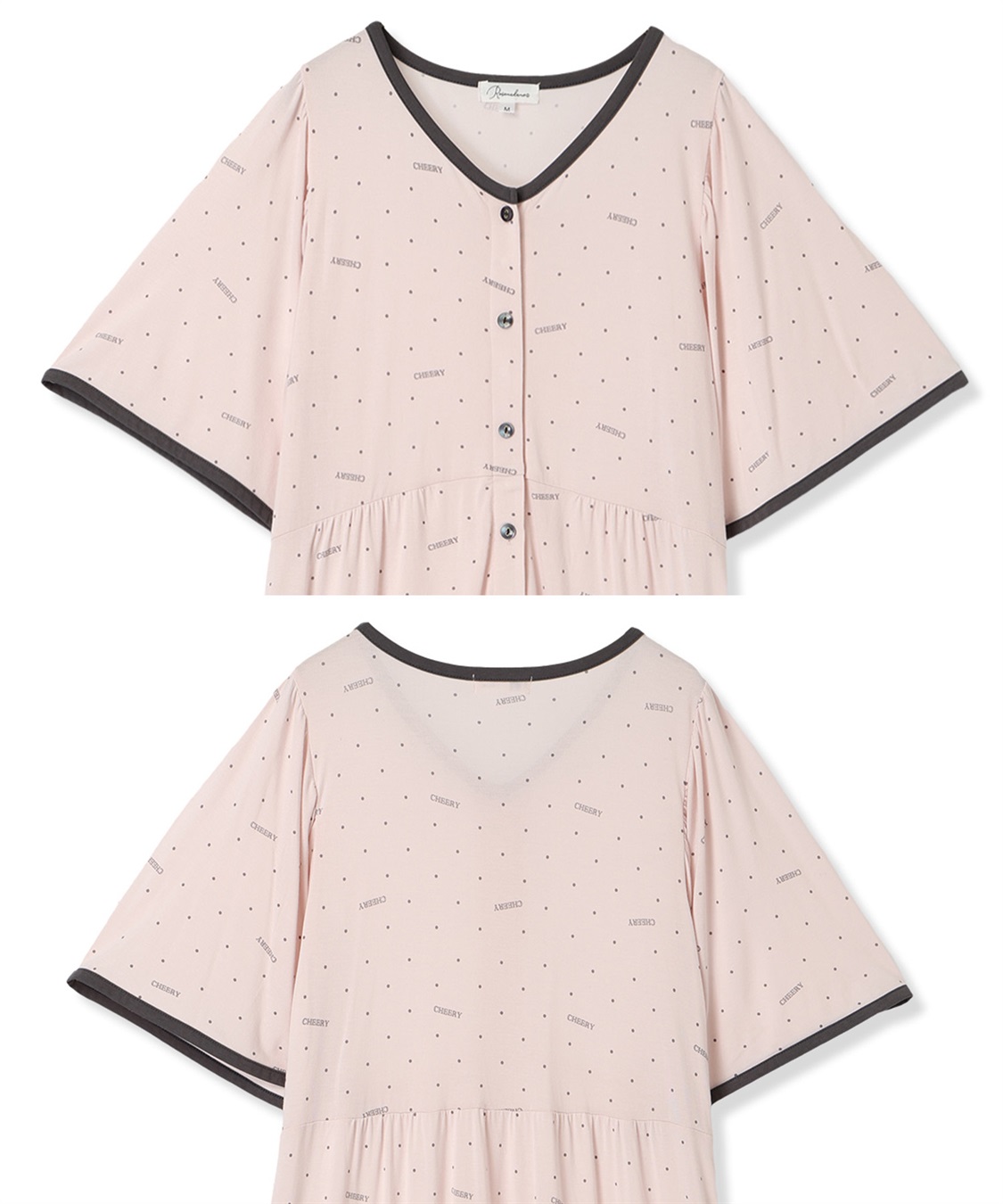 Rosemadame 【接触冷感】ドット柄ネグリジェ/ ワンピースパジャマ(産前・産後対応 マタニティ＆授乳服 ルームウェア)_sub_20