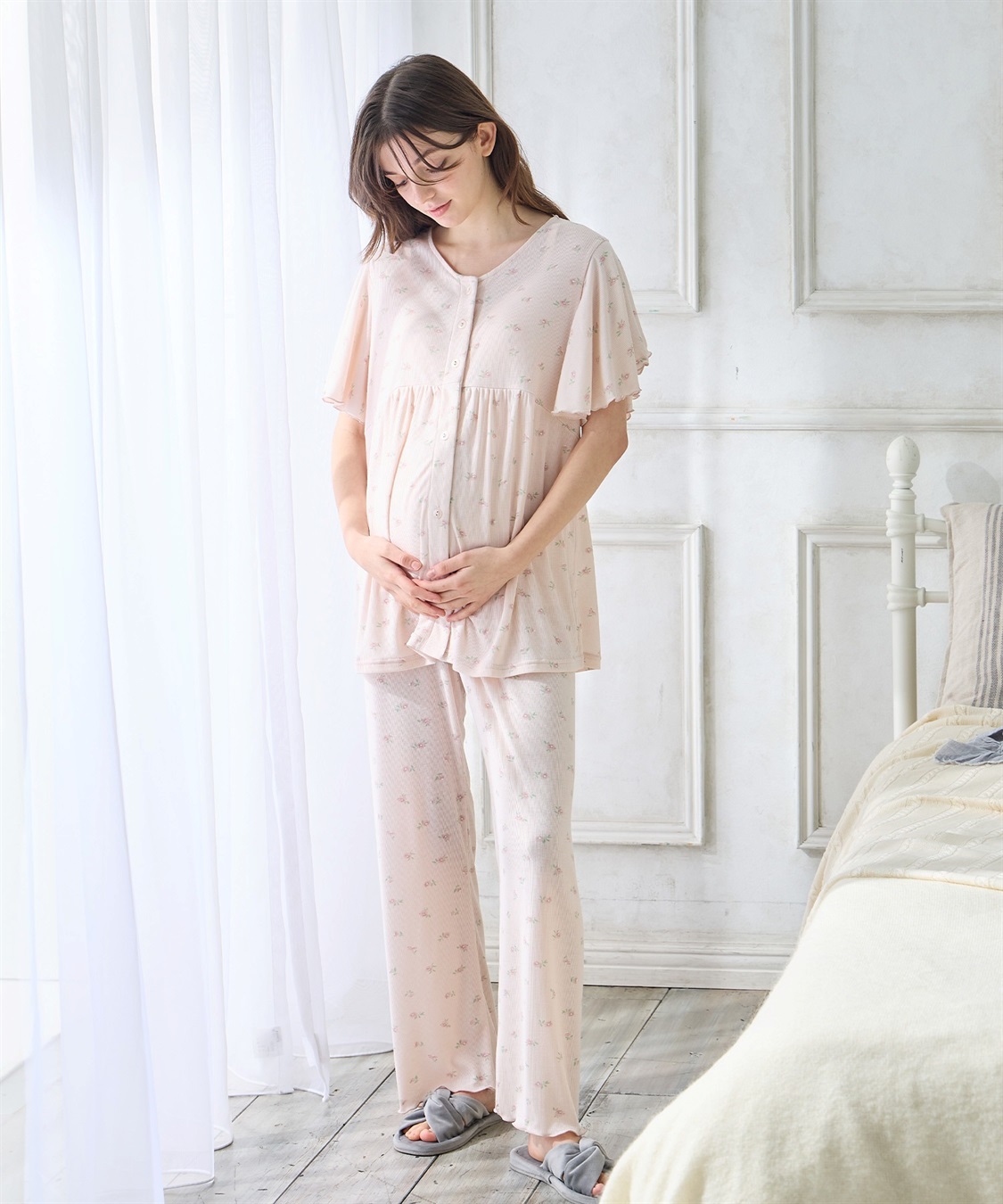 Rosemadame ストレッチリブ小花柄パジャマ_sub_4