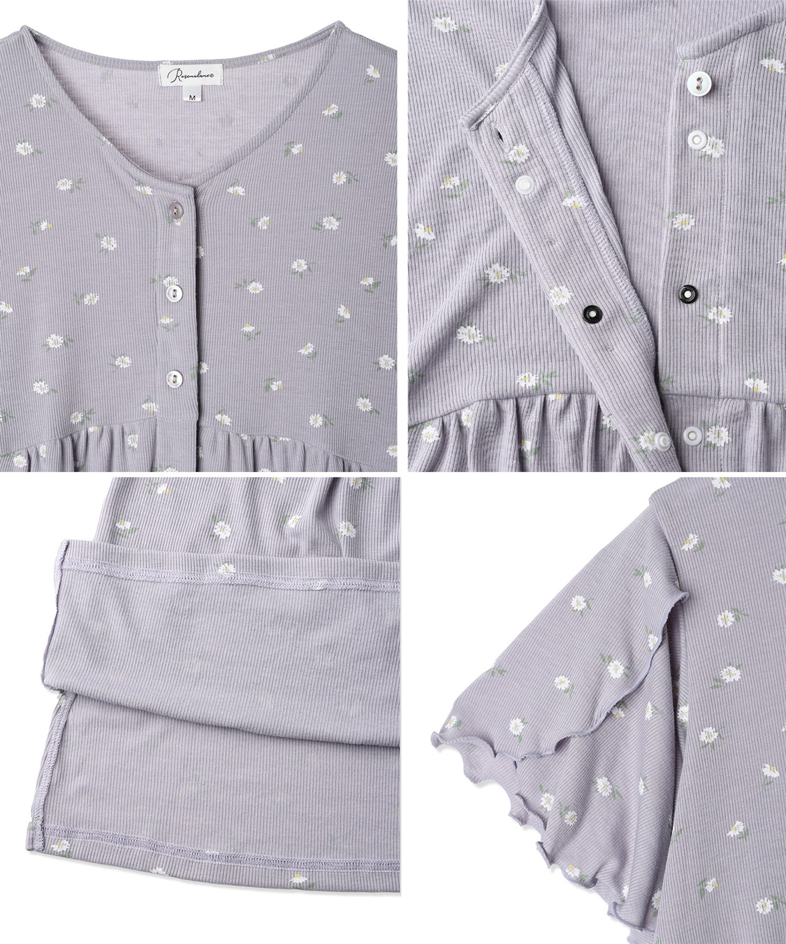 Rosemadame ストレッチリブ小花柄パジャマ_sub_21