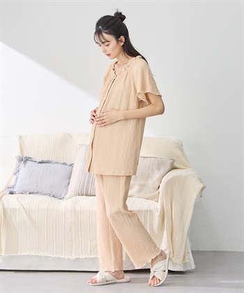 Rosemadame シャーリング ジャガードパジャマ(産前・産後対応 マタニティ＆授乳服 ルームウェア 上下セット)_subthumb_8