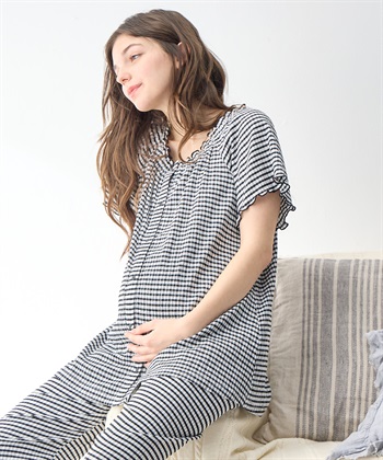 Rosemadame シャーリング ジャガードパジャマ(産前・産後対応 マタニティ＆授乳服 ルームウェア 上下セット)_subthumb_14