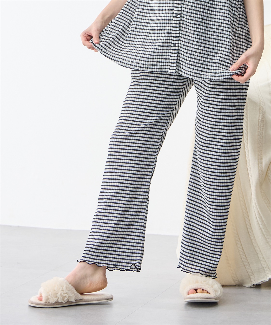 Rosemadame シャーリング ジャガードパジャマ(産前・産後対応 マタニティ＆授乳服 ルームウェア 上下セット)_sub_20