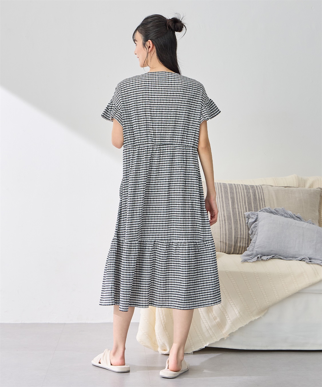 Rosemadame シャーリング ジャガードネグリジェ/ ワンピースパジャマ(産前・産後対応 マタニティ＆授乳服 ルームウェア)_sub_20