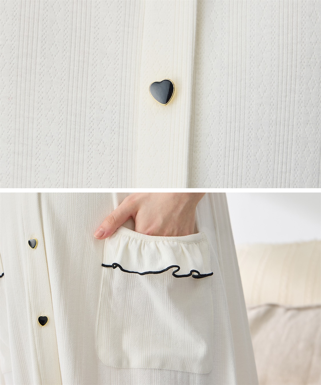 Rosemadame 配色メロウフリル パターンメッシュネグリジェ/ ワンピースパジャマ(産前・産後対応 マタニティ＆授乳服 ルームウェア)_sub_8