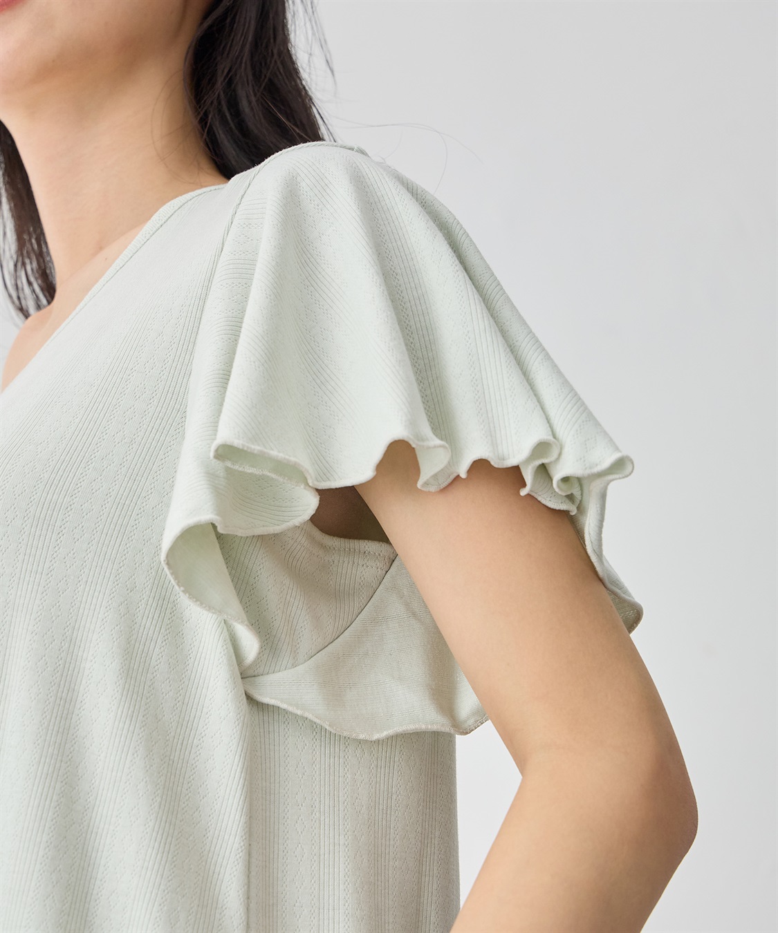 Rosemadame 配色メロウフリル パターンメッシュパジャマ(産前・産後対応 マタニティ＆授乳服 ルームウェア 上下セット)_sub_16