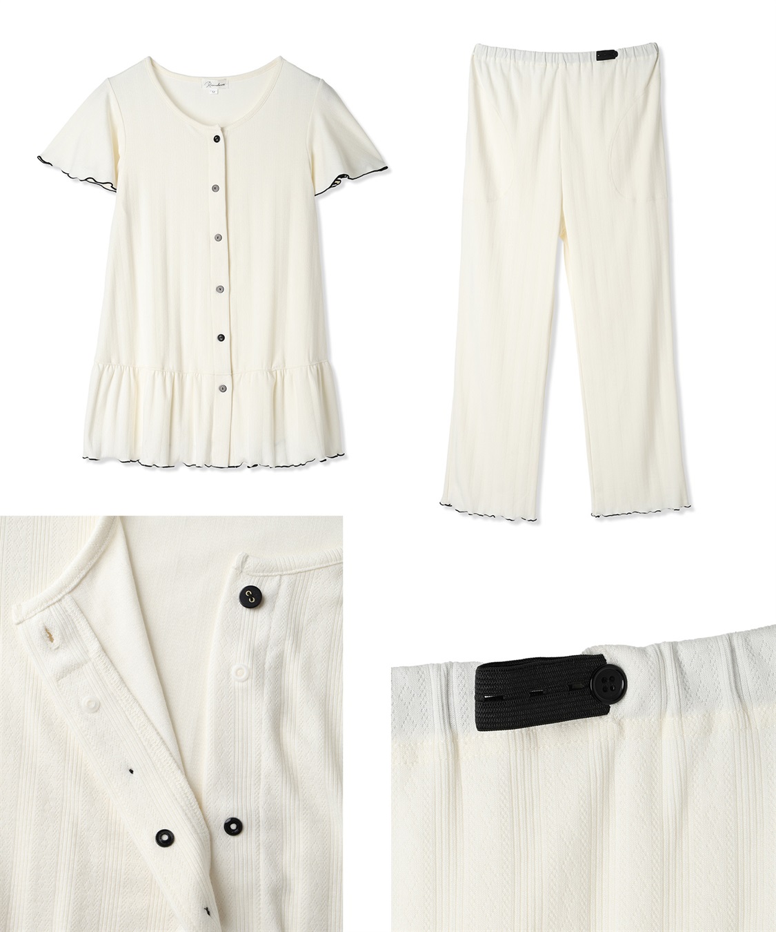 Rosemadame 配色メロウフリル パターンメッシュパジャマ(産前・産後対応 マタニティ＆授乳服 ルームウェア 上下セット)_sub_19