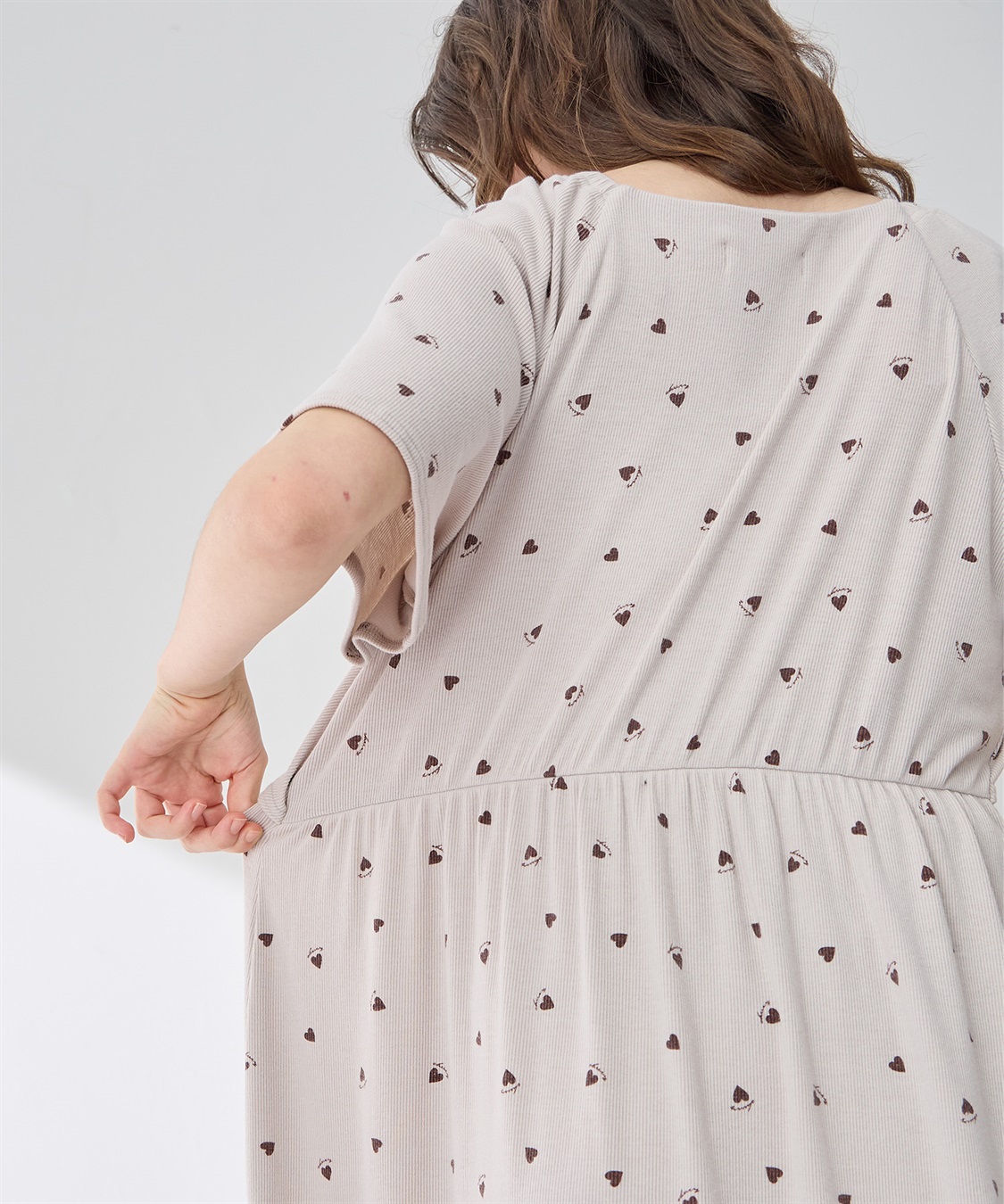 Rosemadame リブハート柄プリントワンピースパジャマ(産前・産後対応 マタニティ＆授乳服 ルームウェア)_sub_18