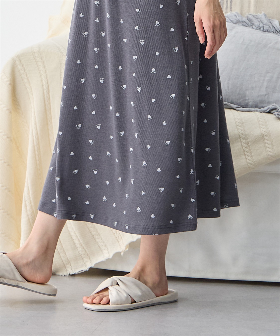 Rosemadame リブハート柄プリントワンピースパジャマ(産前・産後対応 マタニティ＆授乳服 ルームウェア)_sub_19