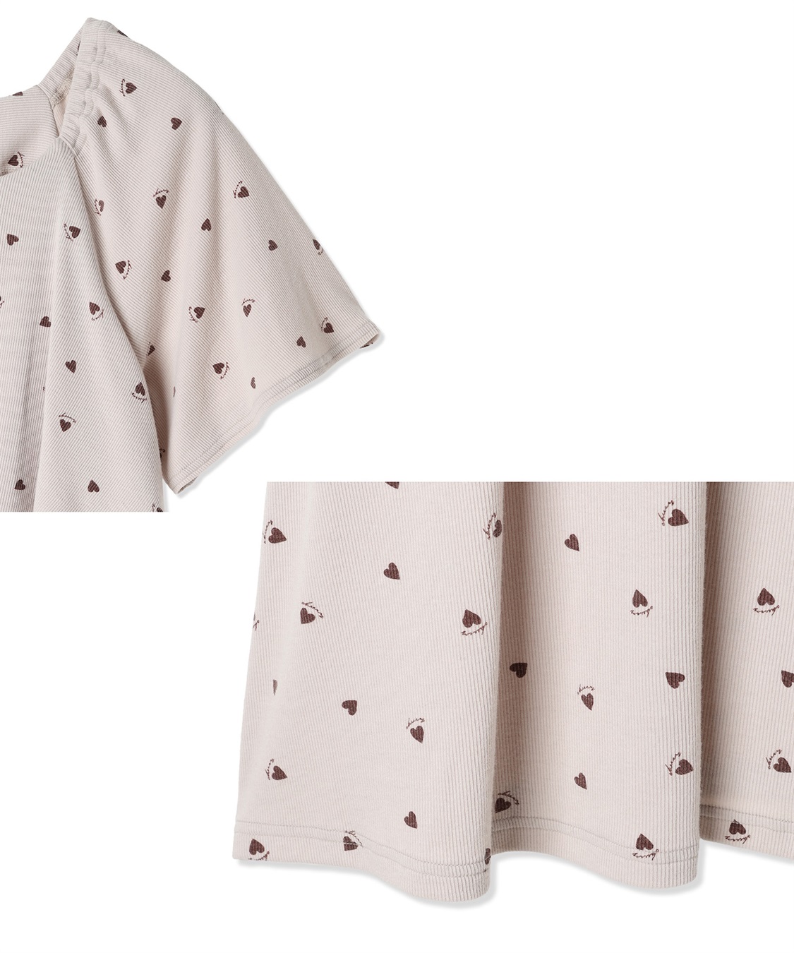Rosemadame リブハート柄プリントワンピースパジャマ(産前・産後対応 マタニティ＆授乳服 ルームウェア)_sub_22