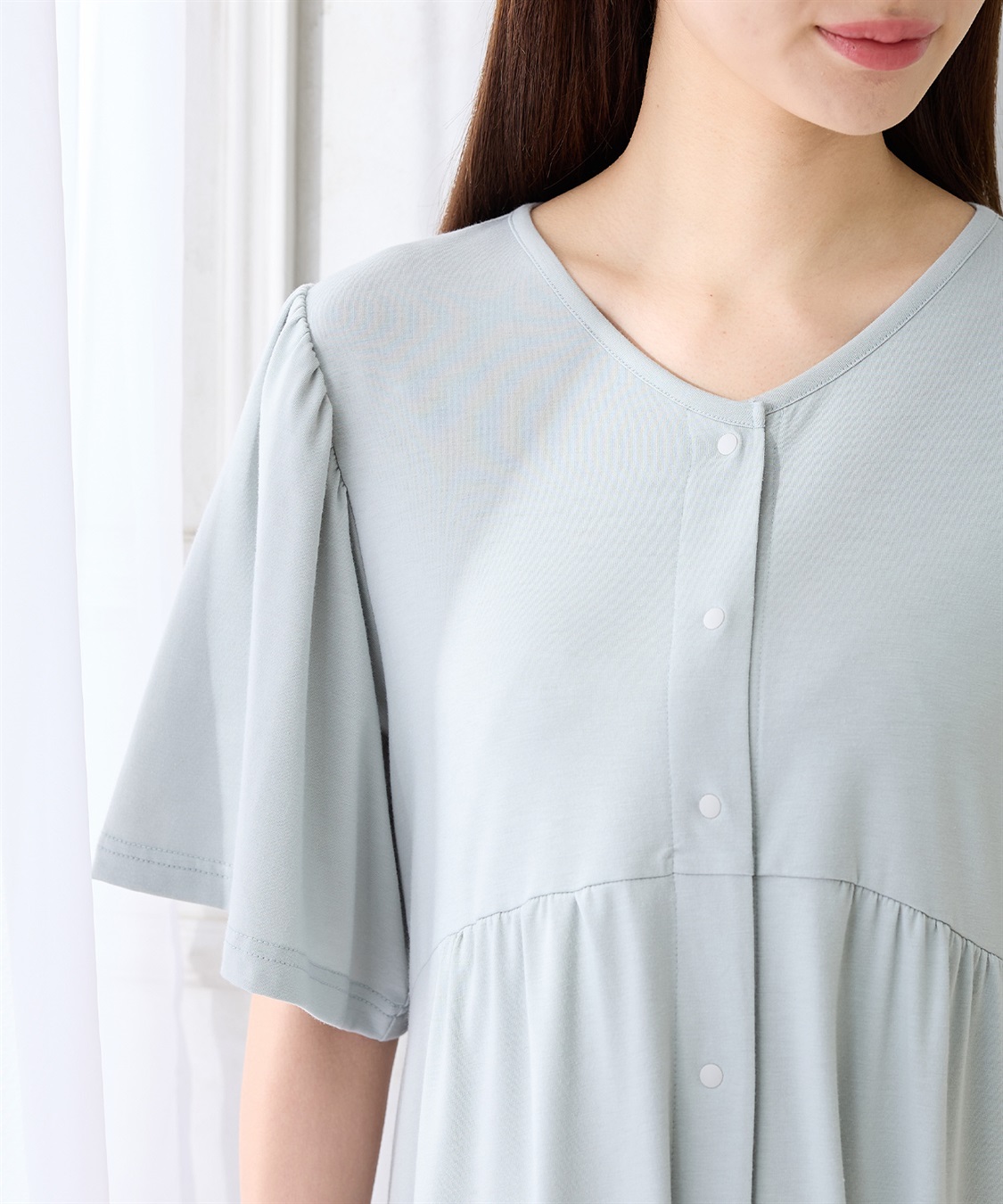 Rosemadame 無地・フルーツプリントネグリジェ/ワンピースパジャマ（マタニティ/授乳服）授乳口付き 授乳楽々 妊婦服 産前・産後対応_sub_8