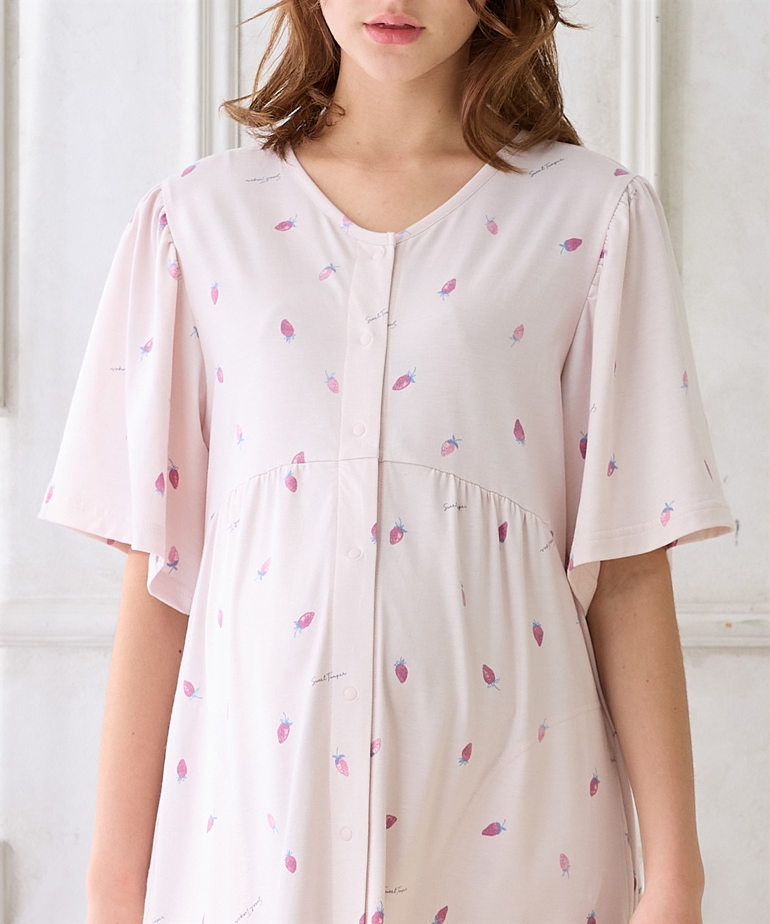 Rosemadame 無地・フルーツプリントネグリジェ/ワンピースパジャマ（マタニティ/授乳服）授乳口付き 授乳楽々 妊婦服 産前・産後対応_sub_21