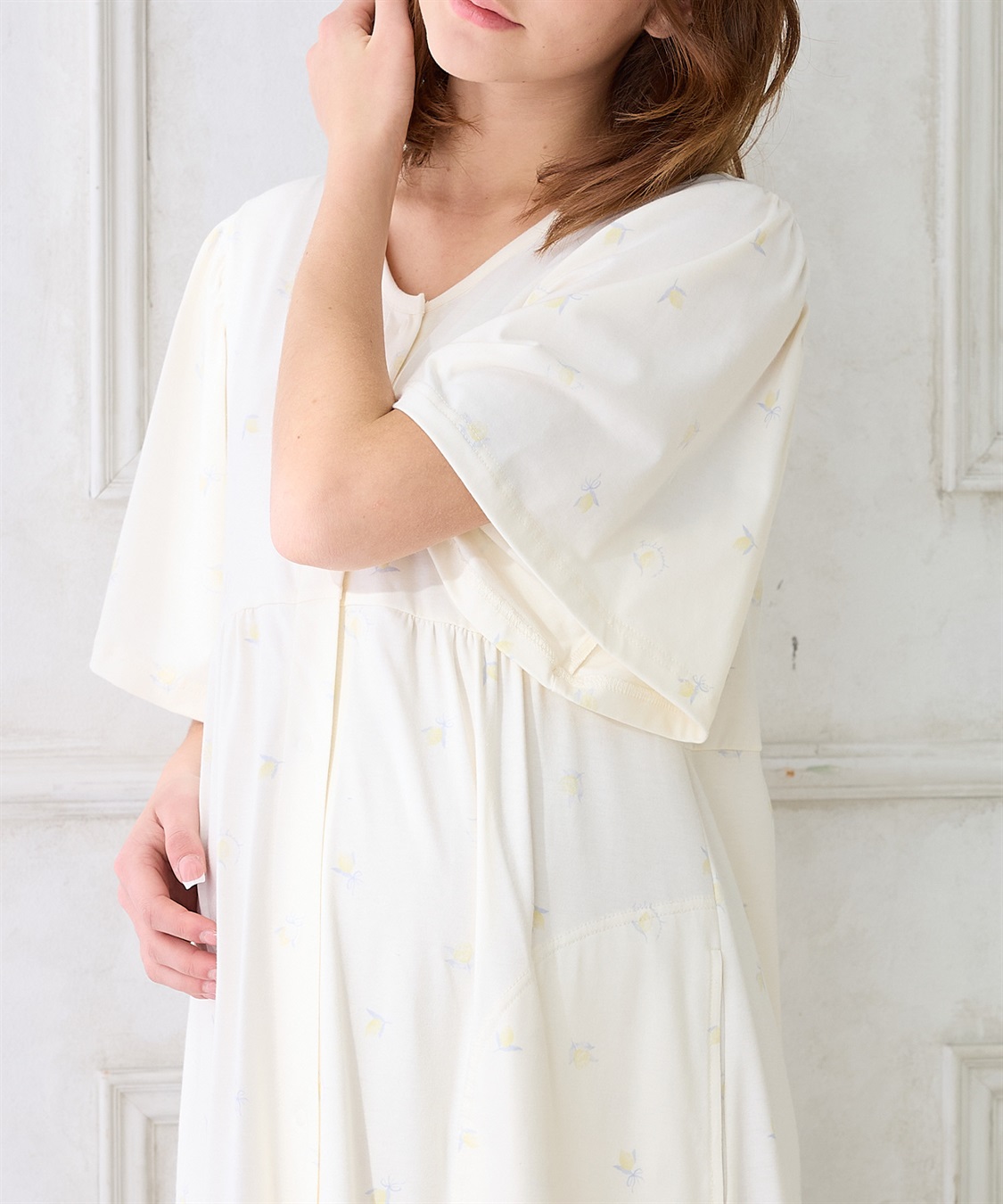 Rosemadame 無地・フルーツプリントネグリジェ/ワンピースパジャマ（マタニティ/授乳服）授乳口付き 授乳楽々 妊婦服 産前・産後対応_sub_22