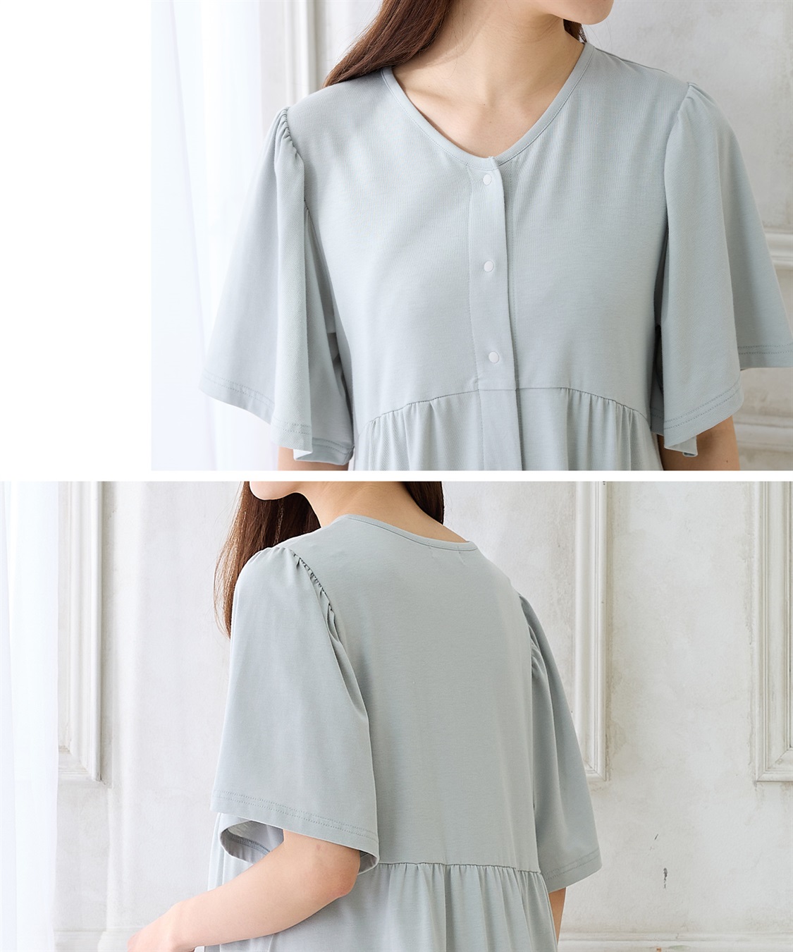 Rosemadame 無地・フルーツプリントネグリジェ/ワンピースパジャマ（マタニティ/授乳服）授乳口付き 授乳楽々 妊婦服 産前・産後対応_sub_24