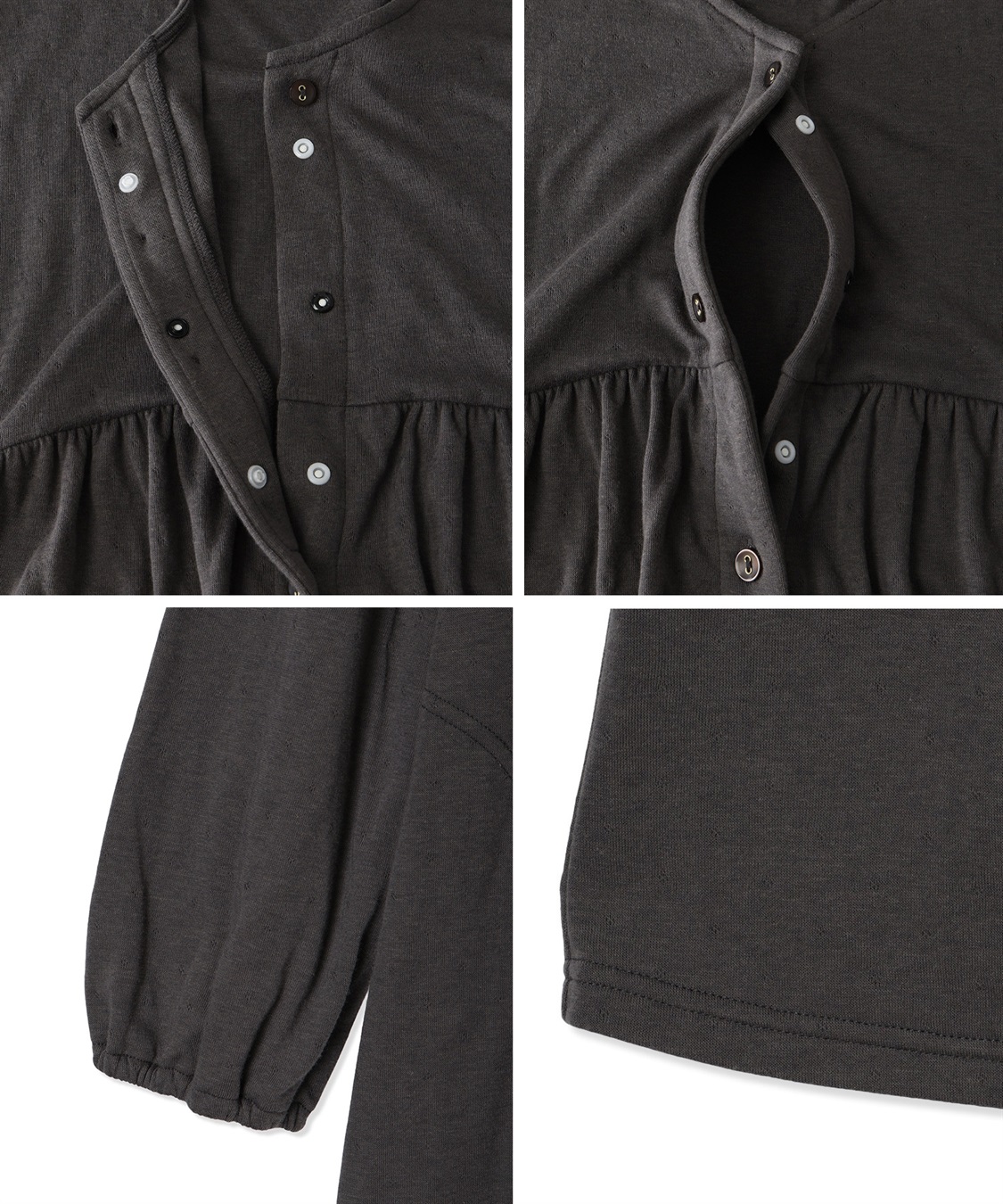 Rosemadame 接結ダブルガーゼ無地・ストライプネグリジェ/ワンピースパジャマ/ルームウェア（マタニティ/授乳服）授乳楽々 妊婦服 産前・産後対応_sub_25