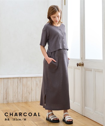 Rosemadame 半袖カーディガンドッキング ワッフルワンピース（マタニティ/授乳服）授乳口付き 授乳楽々 妊婦服 産前・産後対応_subthumb_7