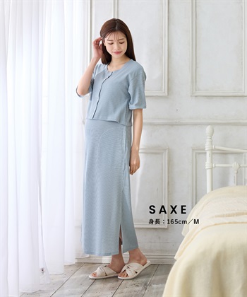 Rosemadame 半袖カーディガンドッキング ワッフルワンピース（マタニティ/授乳服）授乳口付き 授乳楽々 妊婦服 産前・産後対応_subthumb_11