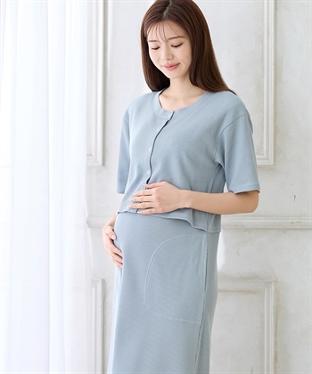 Rosemadame 半袖カーディガンドッキング ワッフルワンピース（マタニティ/授乳服）授乳口付き 授乳楽々 妊婦服 産前・産後対応_subthumb_14