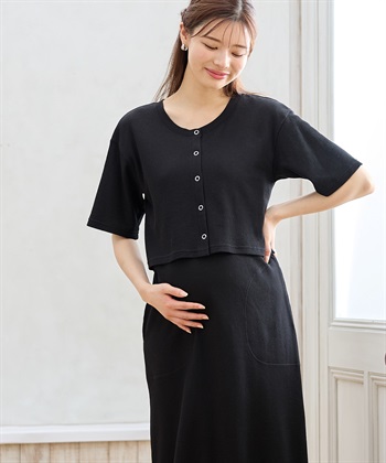 Rosemadame 半袖カーディガンドッキング ワッフルワンピース（マタニティ/授乳服）授乳口付き 授乳楽々 妊婦服 産前・産後対応_subthumb_18