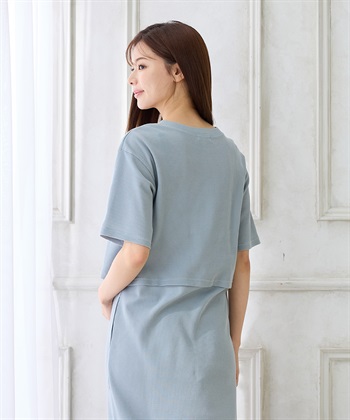 Rosemadame 半袖カーディガンドッキング ワッフルワンピース（マタニティ/授乳服）授乳口付き 授乳楽々 妊婦服 産前・産後対応_subthumb_21
