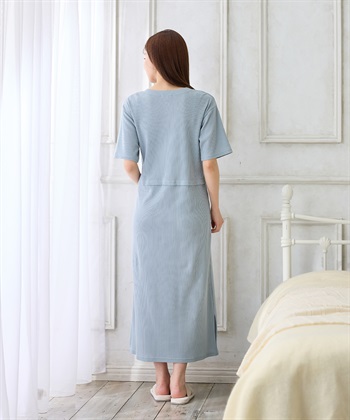 Rosemadame 半袖カーディガンドッキング ワッフルワンピース（マタニティ/授乳服）授乳口付き 授乳楽々 妊婦服 産前・産後対応_subthumb_22