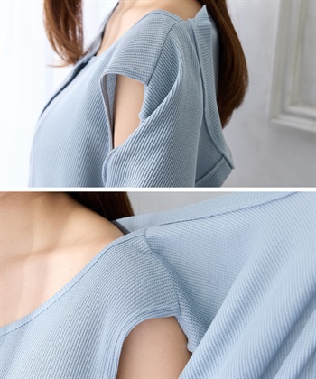 Rosemadame 半袖カーディガンドッキング ワッフルワンピース（マタニティ/授乳服）授乳口付き 授乳楽々 妊婦服 産前・産後対応_subthumb_25