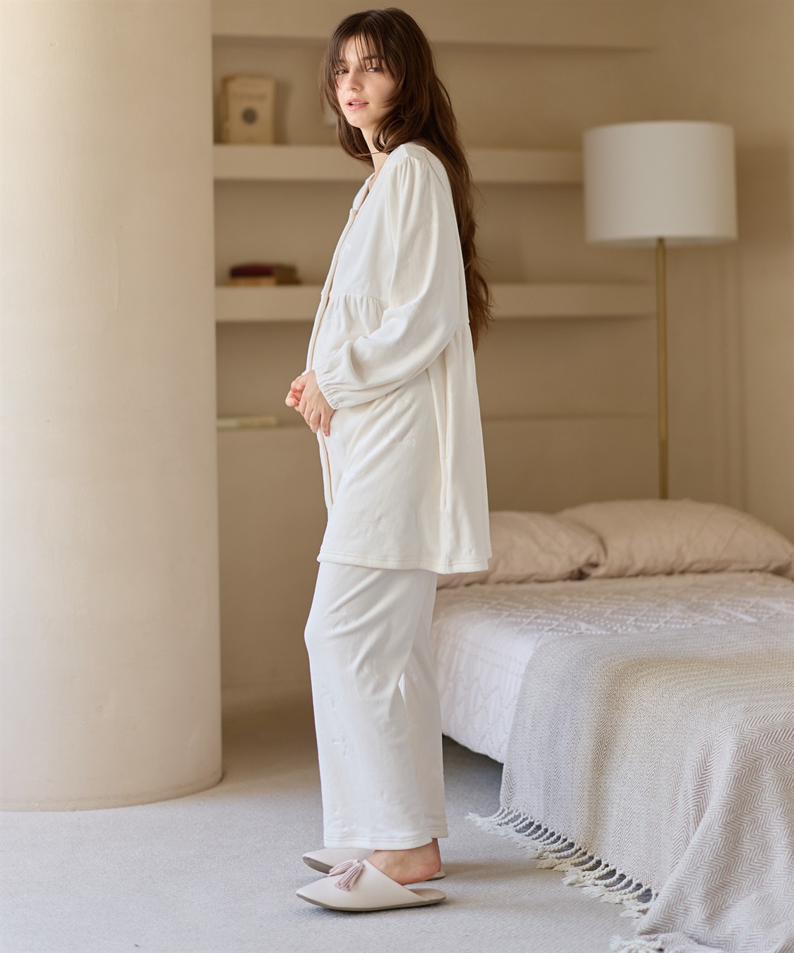 Rosemadame ベロアリボンエンボスパジャマ（マタニティ/ 妊婦服）授乳楽々 妊婦服 産前・産後対応_sub_5