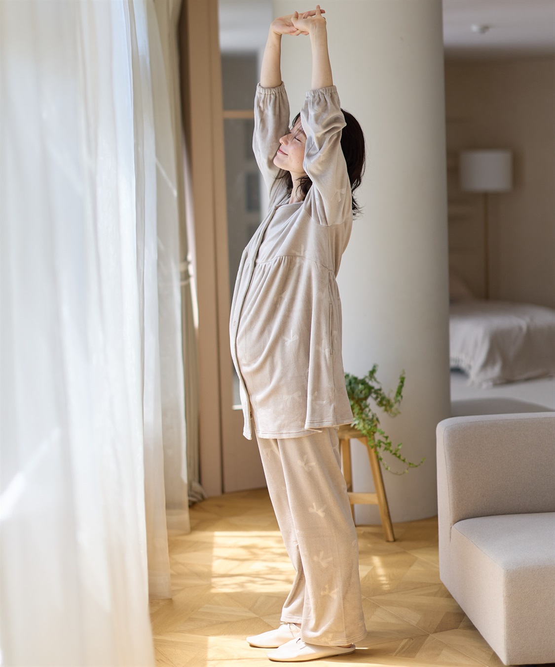 Rosemadame ベロアリボンエンボスパジャマ（マタニティ/ 妊婦服）授乳楽々 妊婦服 産前・産後対応_sub_13