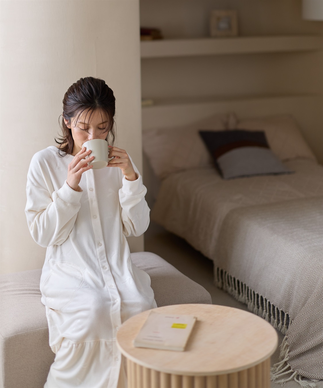 Rosemadame ベロアリボンエンボスネグリジェ（マタニティ/ 妊婦服）授乳楽々 妊婦服 産前・産後対応_sub_10