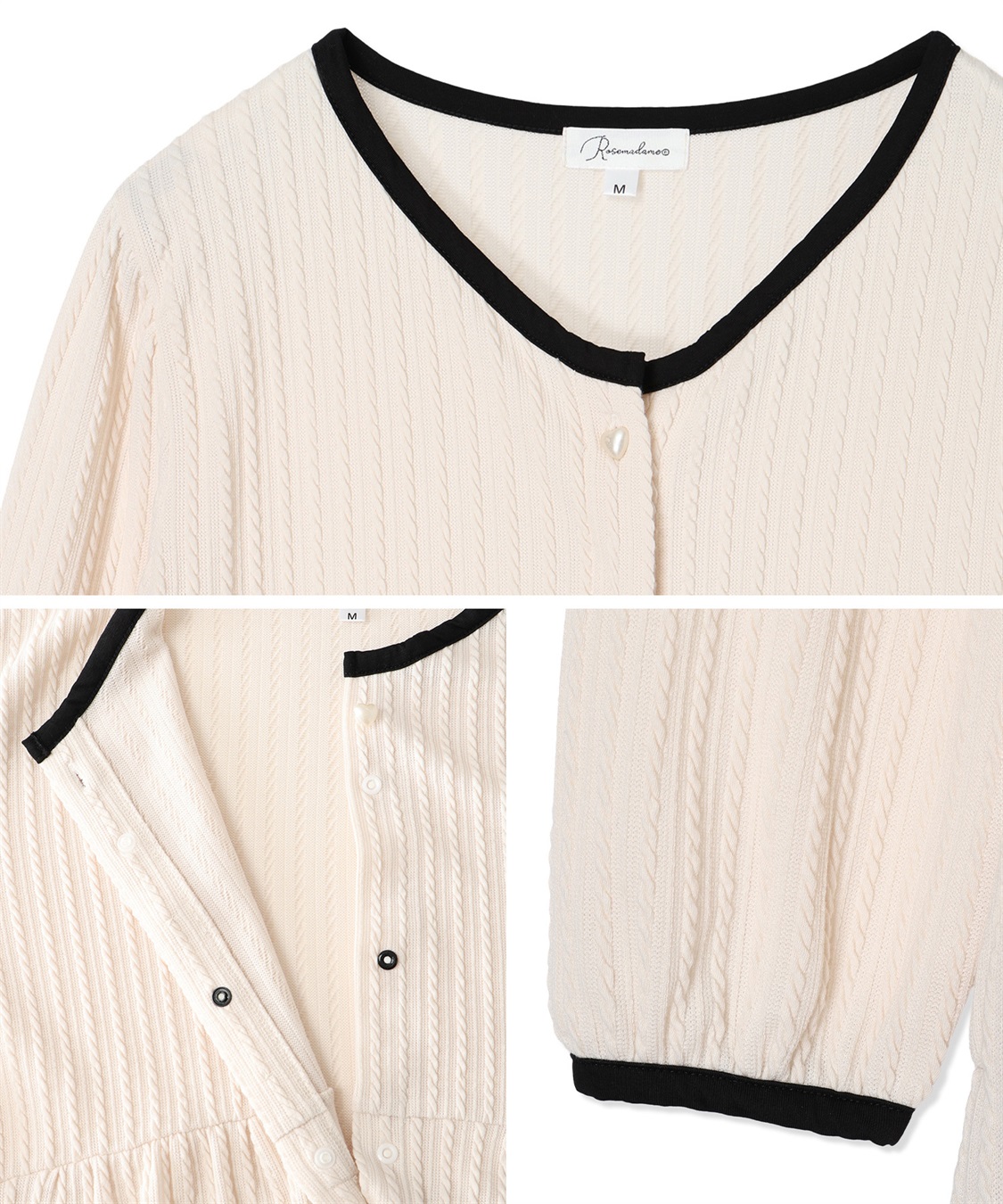 Rosemadame ポコポコジャガードバイカラーネグリジェ/ワンピースパジャマ/ルームウェア（マタニティ/授乳服）授乳楽々 妊婦服 産前・産後対応_sub_22