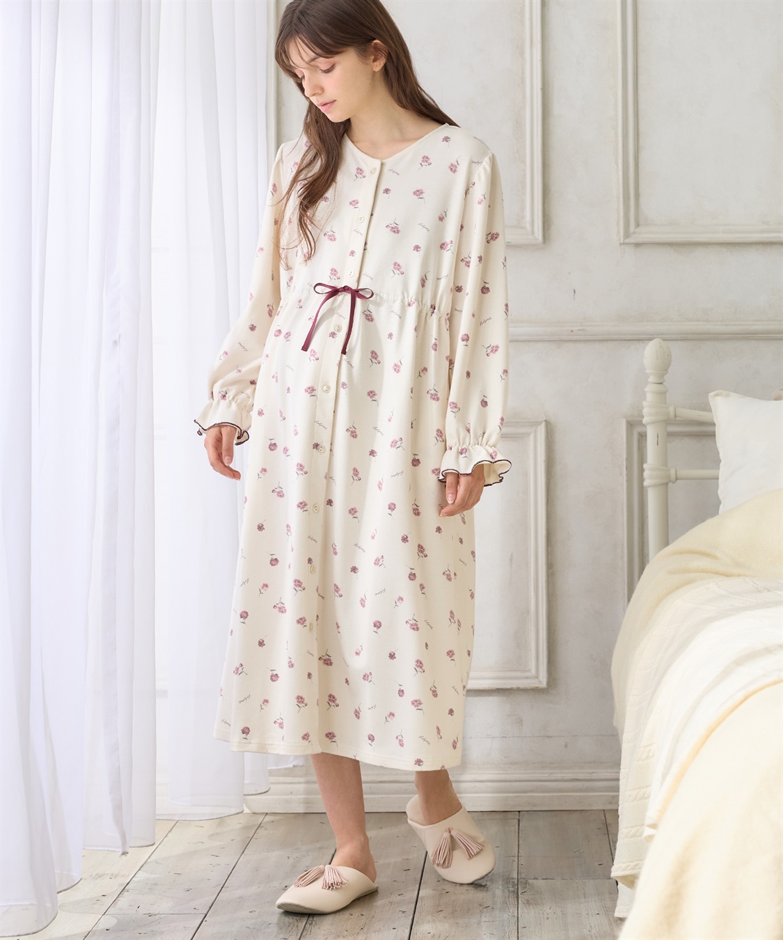 Rosemadame レトロフラワーネグリジェ/ワンピースパジャマ/ルームウェア（マタニティ/授乳服）授乳楽々 妊婦服 産前・産後対応_sub_8