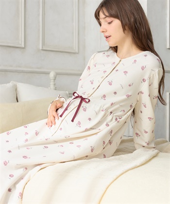 Rosemadame 2WAYストレッチレトロフラワーネグリジェ/ワンピースパジャマ/ルームウェア（マタニティ/授乳服）授乳楽々 妊婦服 産前・産後対応_subthumb_10