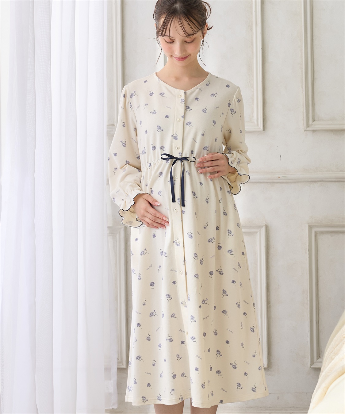 Rosemadame レトロフラワーネグリジェ/ワンピースパジャマ/ルームウェア（マタニティ/授乳服）授乳楽々 妊婦服 産前・産後対応_sub_12