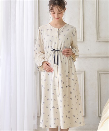 Rosemadame 2WAYストレッチレトロフラワーネグリジェ/ワンピースパジャマ/ルームウェア（マタニティ/授乳服）授乳楽々 妊婦服 産前・産後対応_subthumb_12