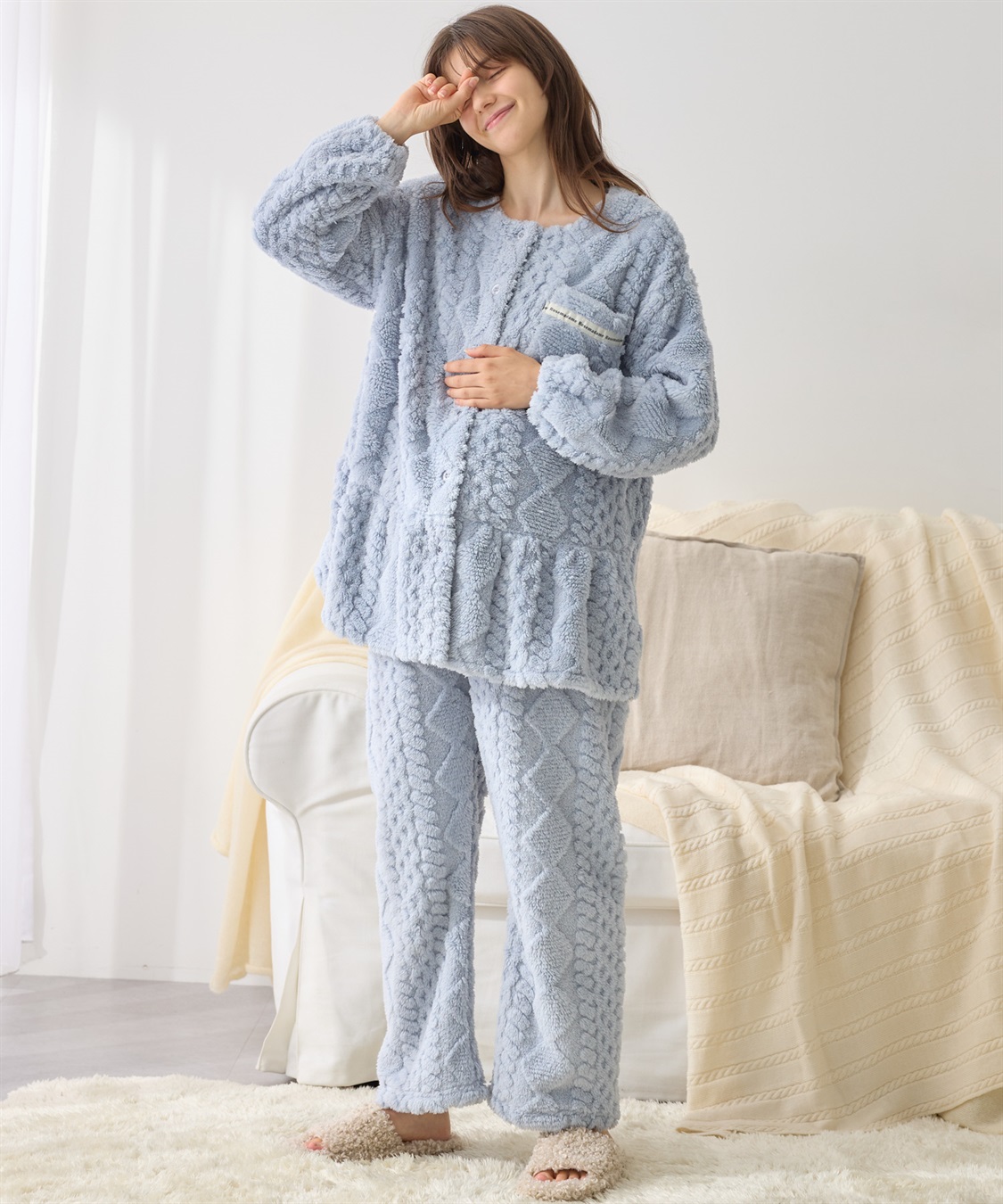 Rosemadame ｹｰﾌﾞﾙ柄ﾌﾘｰｽﾊﾟｼﾞｬﾏ_sub_2