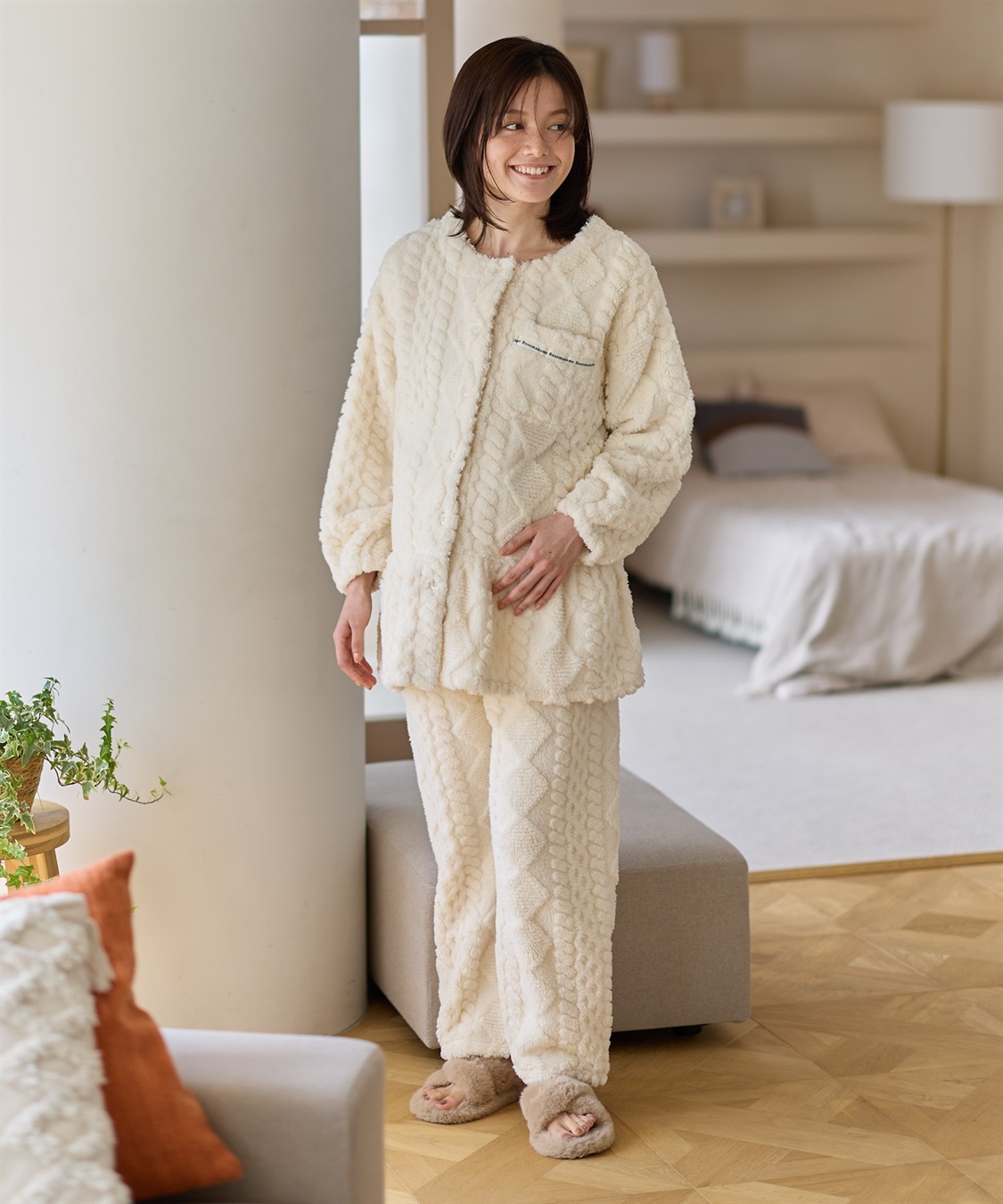 Rosemadame ｹｰﾌﾞﾙ柄ﾌﾘｰｽﾊﾟｼﾞｬﾏ_sub_4