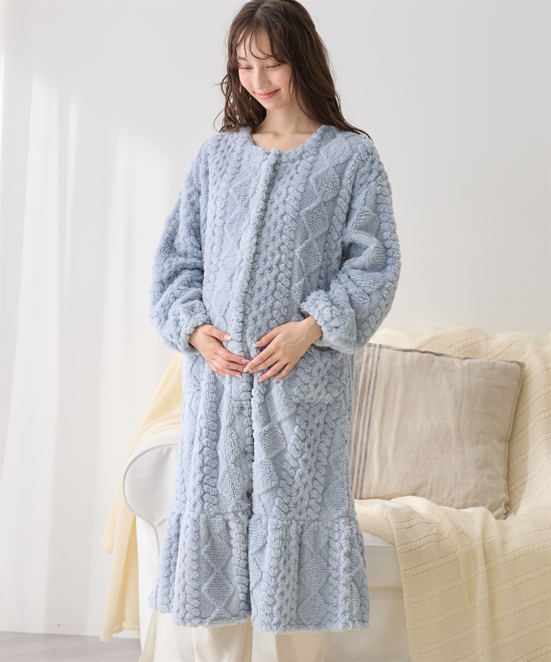 ｹｰﾌﾞﾙ柄ﾌﾘｰｽﾈｸﾞﾘｼﾞｪ Rosemadame｜クロスプラス公式通販サイト