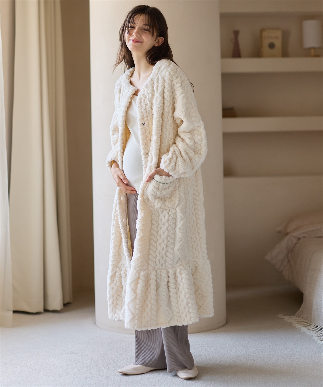 ｹｰﾌﾞﾙ柄ﾌﾘｰｽﾈｸﾞﾘｼﾞｪ Rosemadame｜クロスプラス公式通販サイト