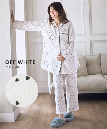 Rosemadame Ｗガーゼハート柄パジャマ（マタニティ/ 妊婦服）授乳楽々 妊婦服 産前・産後対応_subthumb_7