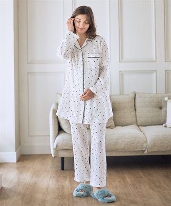 Rosemadame Ｗガーゼハート柄パジャマ（マタニティ/ 妊婦服）授乳楽々 妊婦服 産前・産後対応_subthumb_9