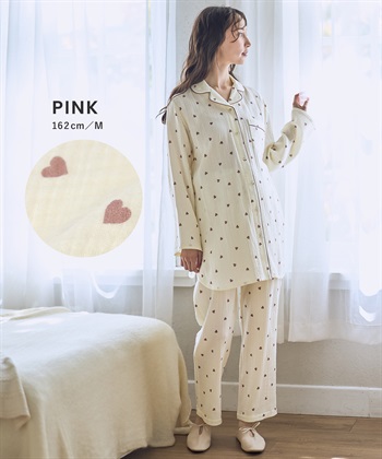 Rosemadame Ｗガーゼハート柄パジャマ（マタニティ/ 妊婦服）授乳楽々 妊婦服 産前・産後対応_subthumb_12