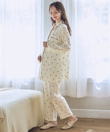 Rosemadame Ｗガーゼハート柄パジャマ（マタニティ/ 妊婦服）授乳楽々 妊婦服 産前・産後対応_subthumb_13