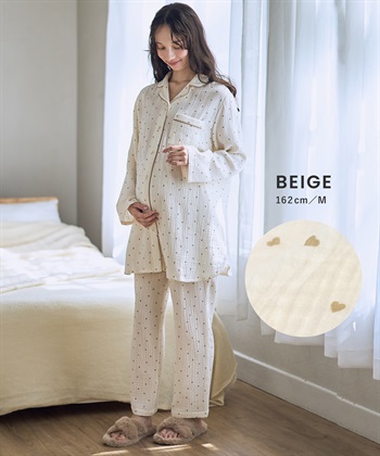 Rosemadame Ｗガーゼハート柄パジャマ（マタニティ/ 妊婦服）授乳楽々 妊婦服 産前・産後対応_subthumb_16