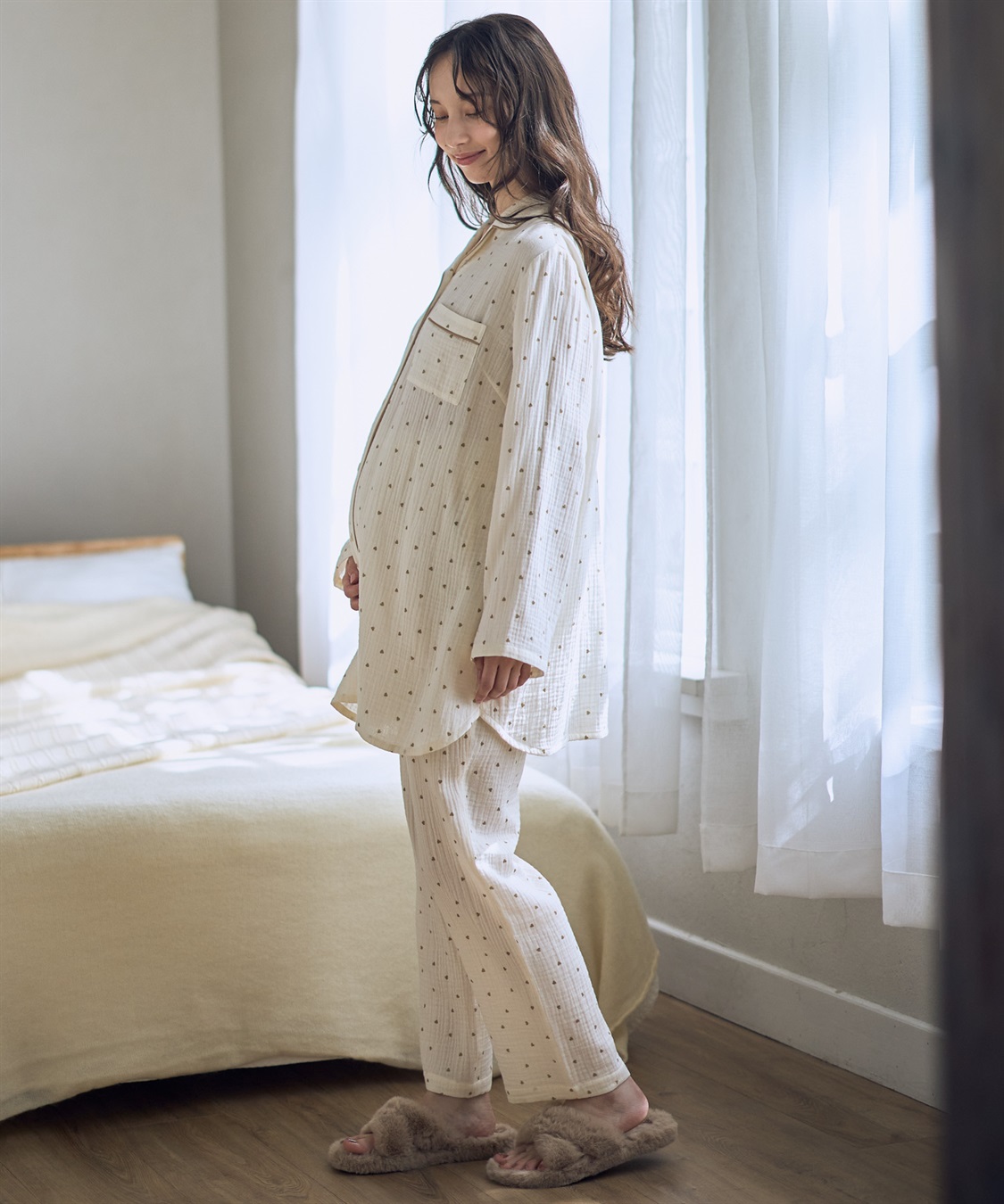 Rosemadame Ｗガーゼハート柄パジャマ（マタニティ/ 妊婦服）授乳楽々 妊婦服 産前・産後対応_sub_19