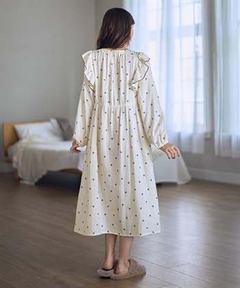 Rosemadame Ｗガーゼハート柄ネグリジェ/ワンピースパジャマ（マタニティ/ 妊婦服）授乳楽々 妊婦服 産前・産後対応_subthumb_6