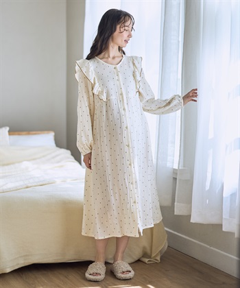 Rosemadame Ｗガーゼハート柄ネグリジェ/ワンピースパジャマ（マタニティ/ 妊婦服）授乳楽々 妊婦服 産前・産後対応_subthumb_7